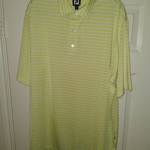 Footjoy FJ Striped Polo Golf Shirt Men's sz XL Lake Forest Logo.